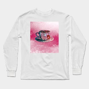 Stars in my tea - pink (bg) Long Sleeve T-Shirt